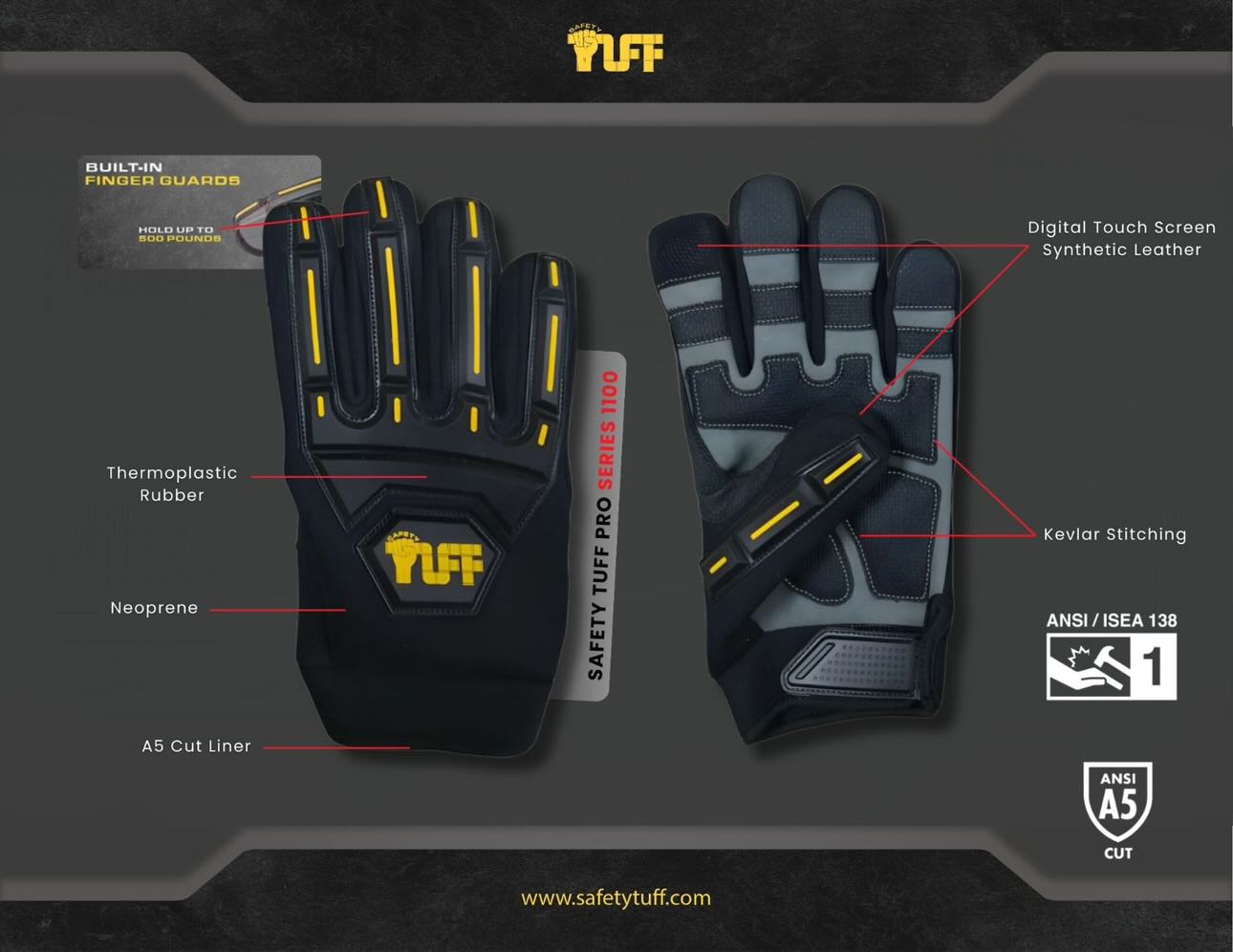 touch and tuff handschuhe Safety TUFF 1100 Pro Series Glove